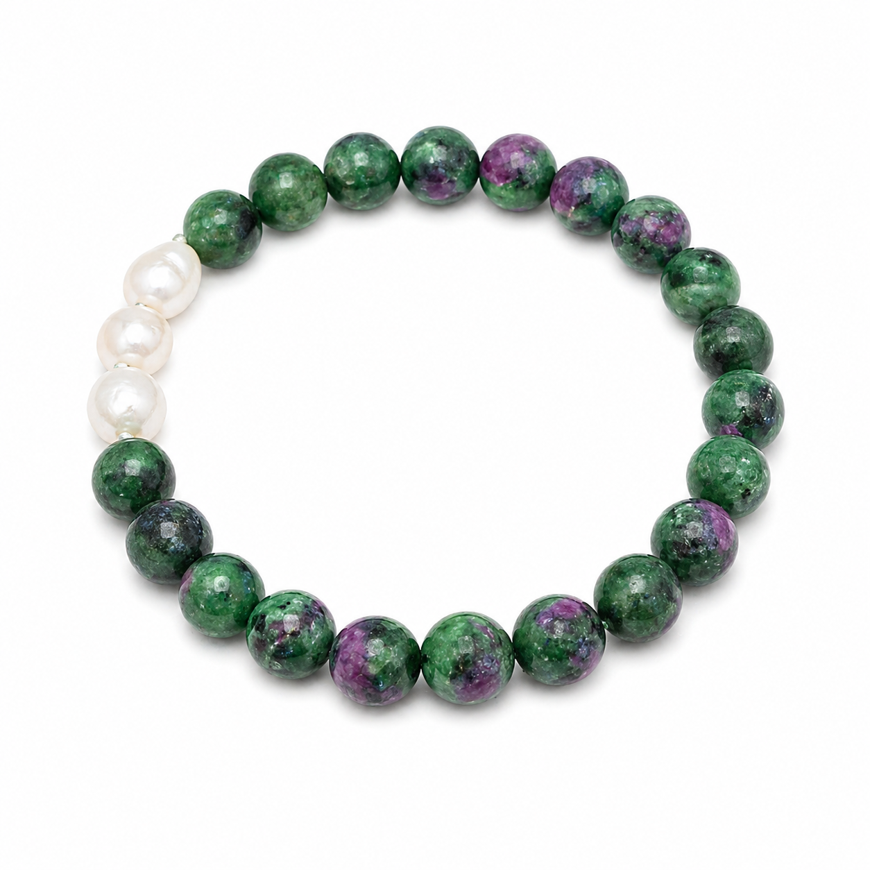 Pulseira em Pedra Natural com Pérolas Barrocas
