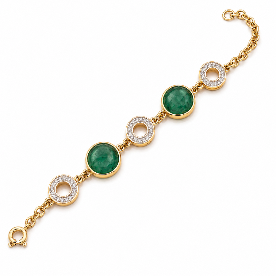 Pulseira Esmeralda Bruta Premium