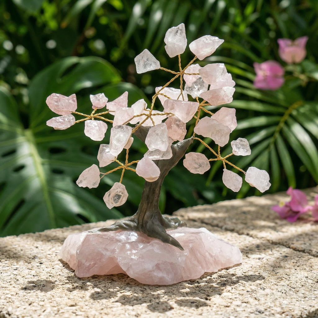 Árvore de Quartzo Rosa Natural - 15 cm