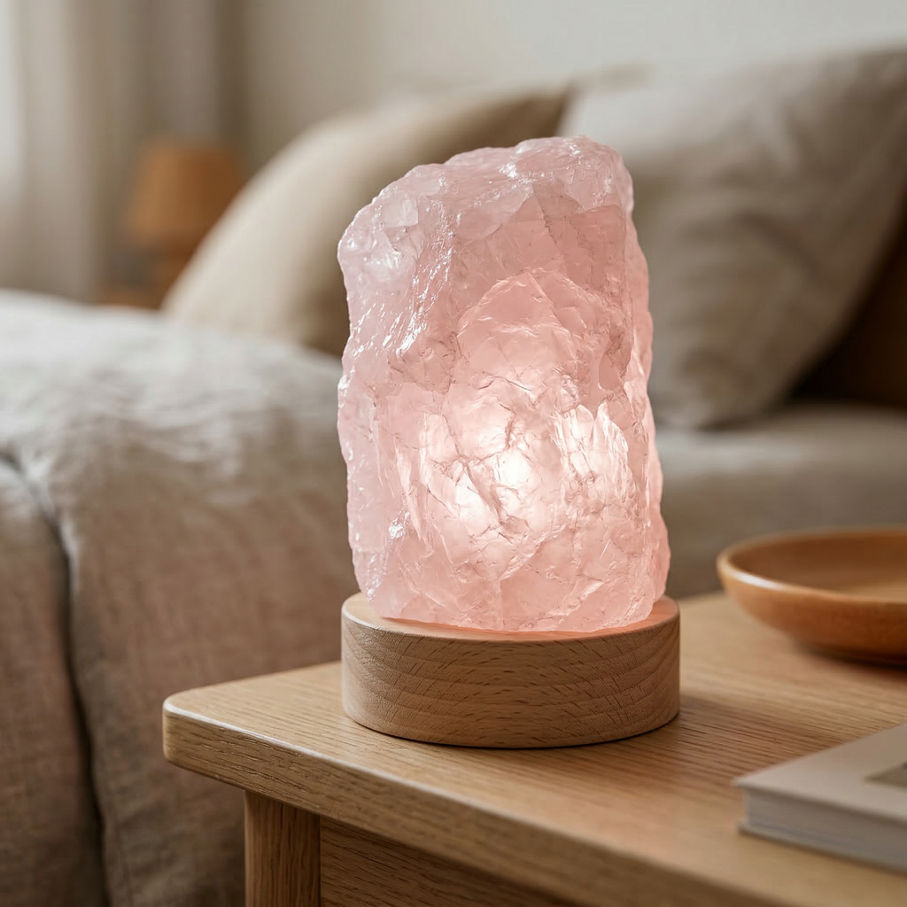 Luminária Quartzo Rosa Natural