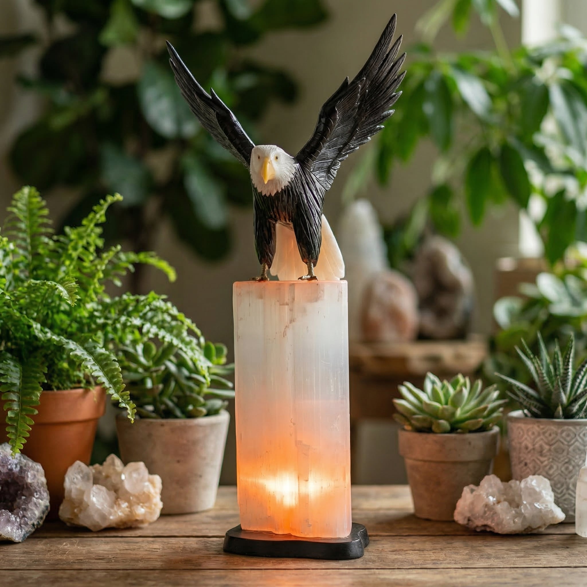 Luminária Águia de Ônix