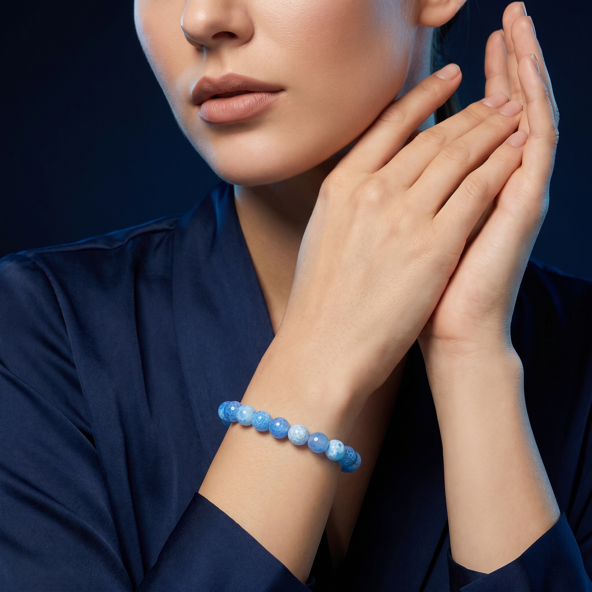 Pulseira em Ágata Azul Céu