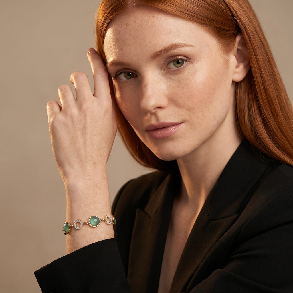 Pulseira Esmeralda Bruta Premium
